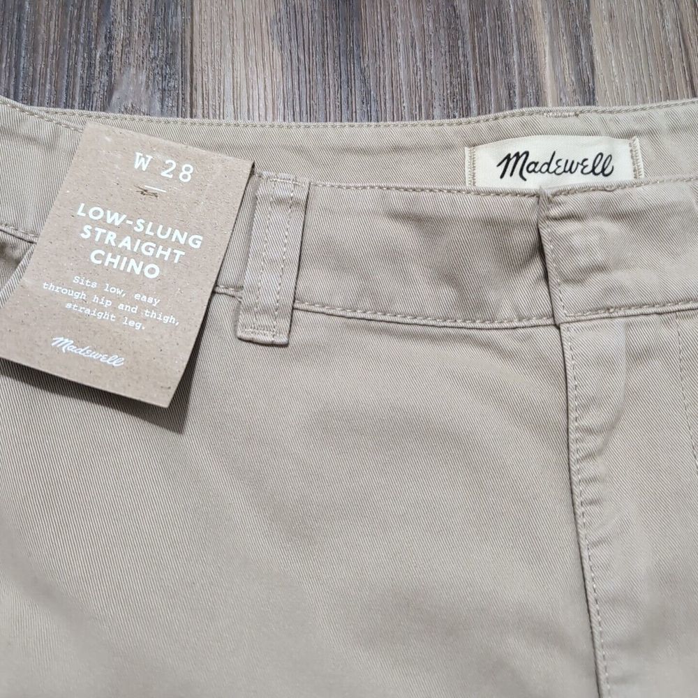 NEW MADEWELL Men's Chino Khaki‎ Pants 28 x 30 All Seasons NWT Low-Slung Straight